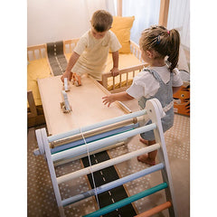 Triangolo Montessori Pikler Rainbow - Sunny Beach + Scivolo/Rampa Montessori Rainbow 2 in 1 Family Nation