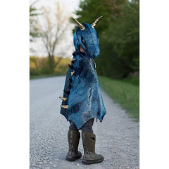 Mantello Drago della Notte con Cappuccio - Blu Elettrico Great Pretenders  