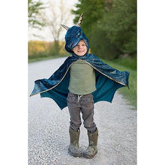 Mantello Drago della Notte con Cappuccio - Blu Elettrico Great Pretenders  