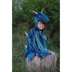 Mantello Drago della Notte con Cappuccio - Blu Elettrico Great Pretenders  
