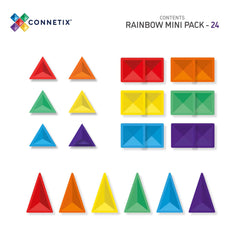 Connetix Tiles 24 Pezzi - Tessere Magnetiche - Confezione Mini - Arcobaleno