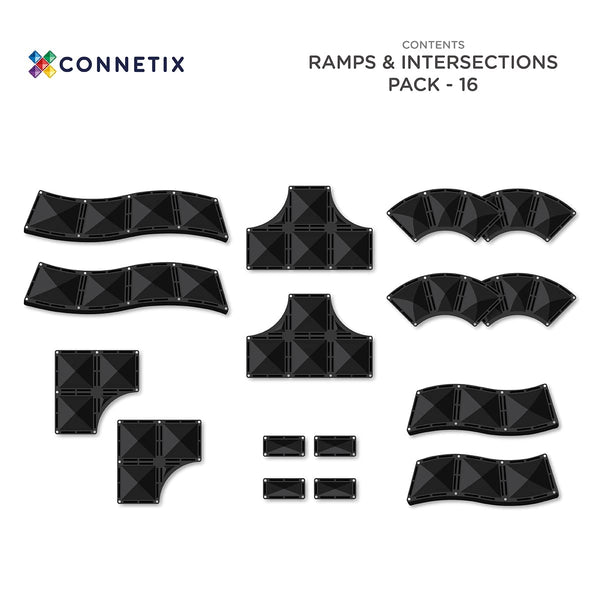 Connetix Tiles 16 Pezzi - Rampe e Intersezioni