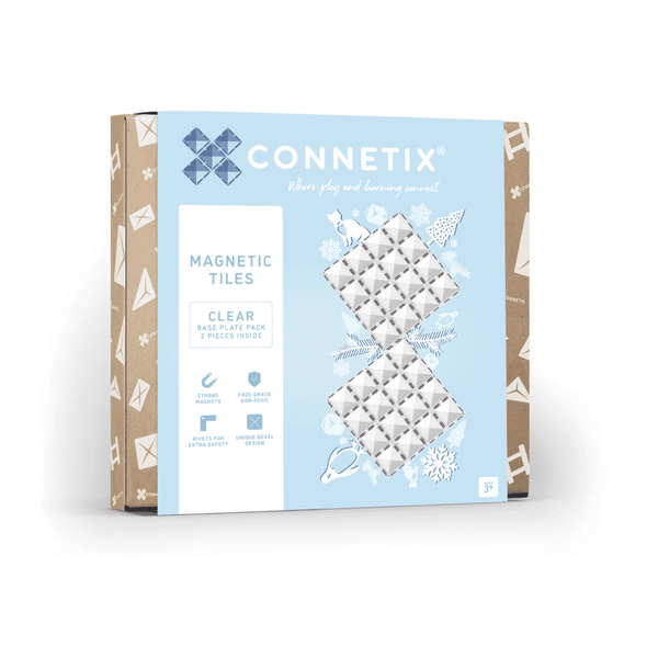 Connetix Tiles 2 Pezzi - Basi Magnetiche - Trasparente