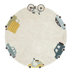 Tappeto Tondo Lavabile Wheels - Eco City - Diametro 140 cm Lorena Canals  