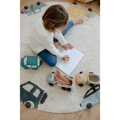 Tappeto Tondo Lavabile Wheels - Eco City - Diametro 140 cm Lorena Canals  