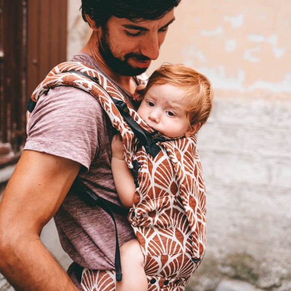 Marsupio Ergonomico Regolabile Neko Switch Baby Size Kidonya Mocha in lino  