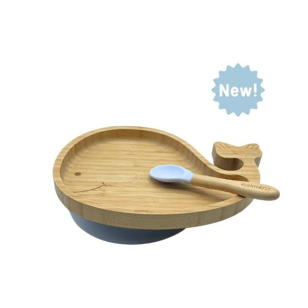Piatto con cucchiaio in Bambù Balena Ecomikro  