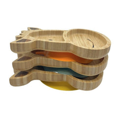 Piatto con cucchiaio in Bambù Giraffa Ecomikro  