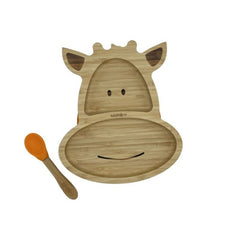 Piatto con cucchiaio in Bambù Giraffa Ecomikro  