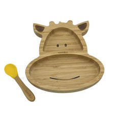 Piatto con cucchiaio in Bambù Giraffa Ecomikro  