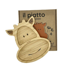 Piatto con cucchiaio in Bambù Giraffa Ecomikro  