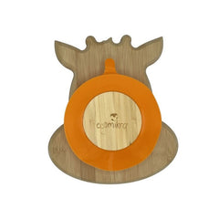 Piatto con cucchiaio in Bambù Giraffa Ecomikro  