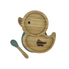 Piatto con cucchiaio in Bambù Papera Ecomikro  