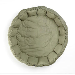 Sacco Portagiochi - Tappeto Gioco Imbottito e Baby Nest 3 in 1 in 100% Cotone Bio - Meadow Green  