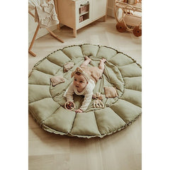 Sacco Portagiochi - Tappeto Gioco Imbottito e Baby Nest 3 in 1 in 100% Cotone Bio - Meadow Green  