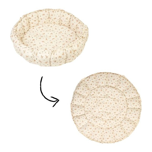 Sacco Portagiochi Bloom - Tappeto Gioco Imbottito e Baby Nest 2 in 1 in 100% Cotone Bio - Rabbit