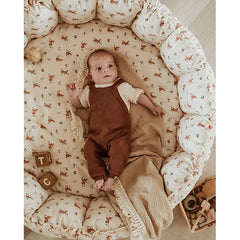 Sacco Portagiochi Bloom - Tappeto Gioco Imbottito e Baby Nest 2 in 1 in 100% Cotone Bio - Rabbit