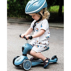 Monopattino e Triciclo 2in1 Highwaykick 1, Blu Acciaio Scoot and Ride  