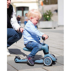 Monopattino e Triciclo 2in1 Highwaykick 1, Blu Acciaio Scoot and Ride  