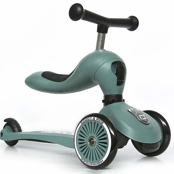 Monopattino e Triciclo 2in1 Highwaykick 1, Verde Foresta Scoot and Ride  
