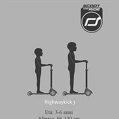 Monopattino Richiudibile Highwaykick 3 LED - Verde Foresta Scoot and Ride