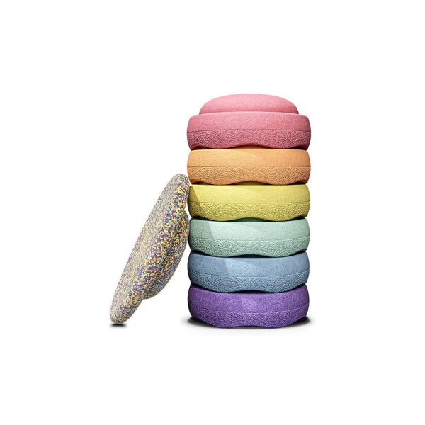 Set 6 Elementi Impilabili + Tavola - Rainbow Set Pastel  