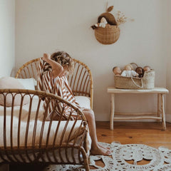 Poncho da Bagno a Righe - Marrone Rose in April  