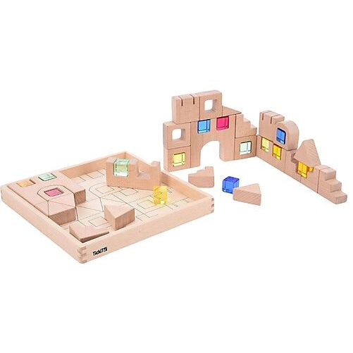 Set Costruzioni Gem Blocks - 25 Pezzi - Legno di Faggio - TickiT  