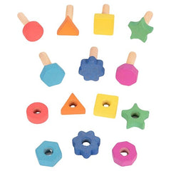 Set Gioco Dadi e Bulloni - Arcobaleno - 28 Pezzi - Legno di Faggio - da 12 Mesi -TickiT  