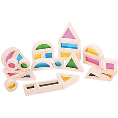 Set Gioco Rainbow Blocks - 24 Blocchi e 4 Forme - in Legno - TickiT  