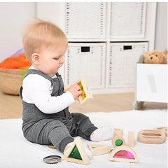 Set Gioco Rainbow Blocks - 24 Blocchi e 4 Forme - in Legno - TickiT  