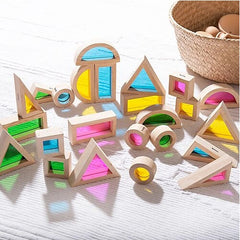 Set Gioco Rainbow Blocks - 24 Blocchi e 4 Forme - in Legno - TickiT  
