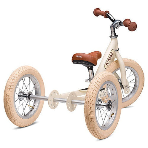 Preordine Bici 2 in 1 Crema Vintage Opaco + Kit Terza Ruota per Convertirla in Triciclo - Trybike